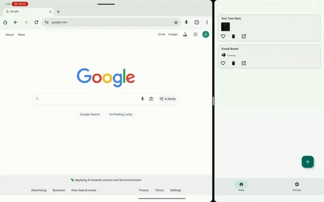 Адаптивный пользовательский интерфейс Cahier, созданный с использованием библиотеки Material 3 Adaptive..gif