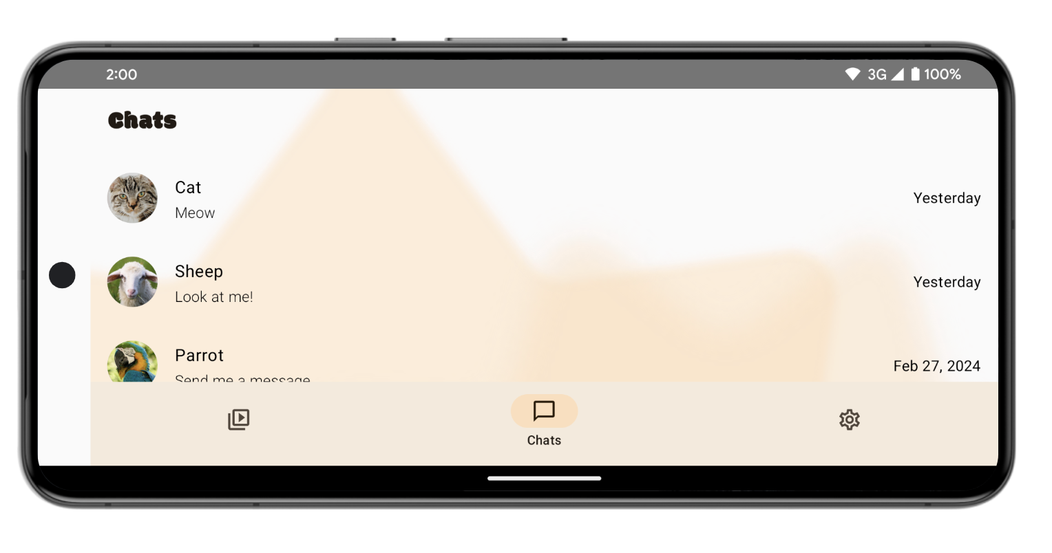 L&#39;application SociaLite en mode Paysage.