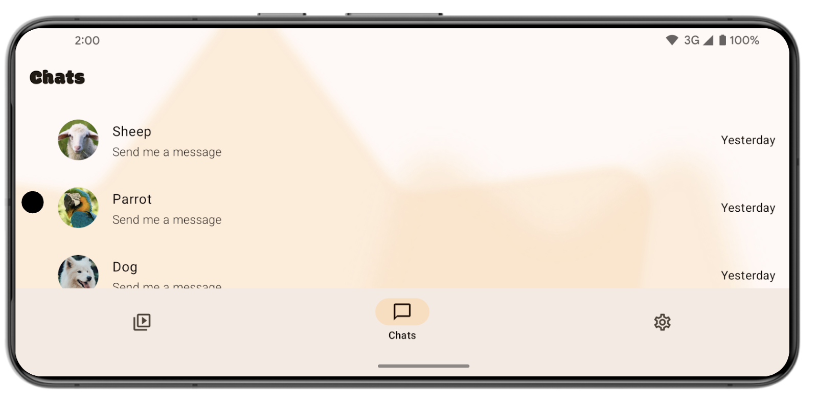 L&#39;application SociaLite en mode Paysage.