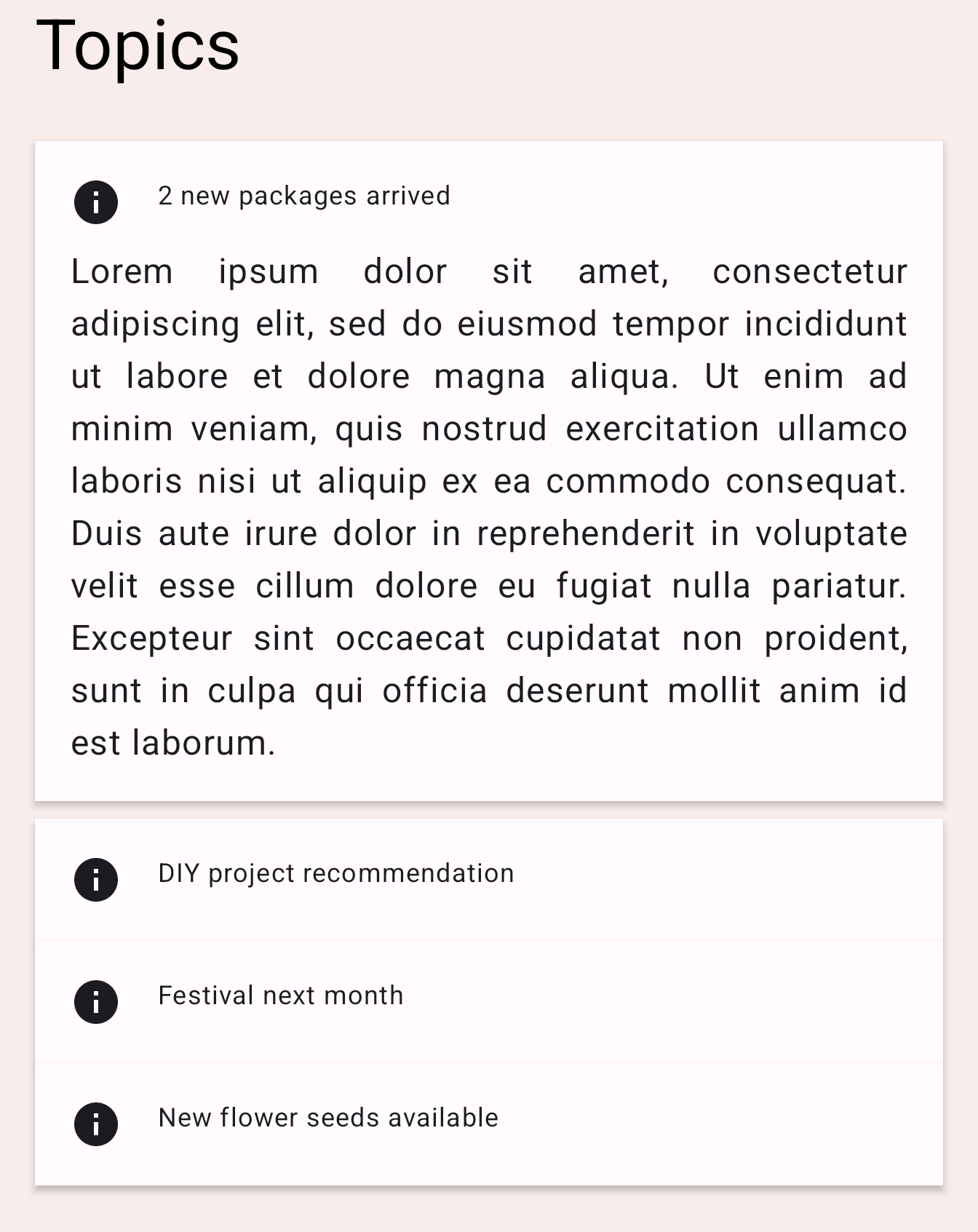 Lista de temas expandida