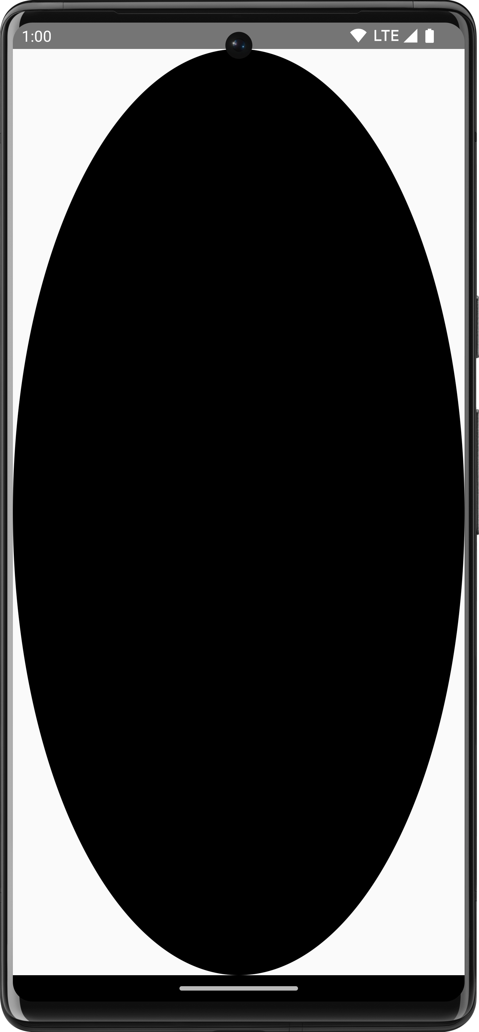 Tam boyutta oval siyah bir ShapeDrawable