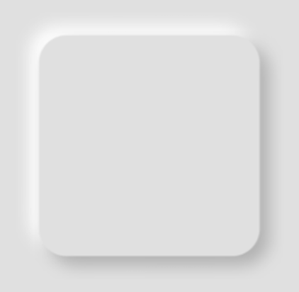 Ein weißes Rechteck mit einem neumorphen Effekt vor einem weißen Hintergrund.