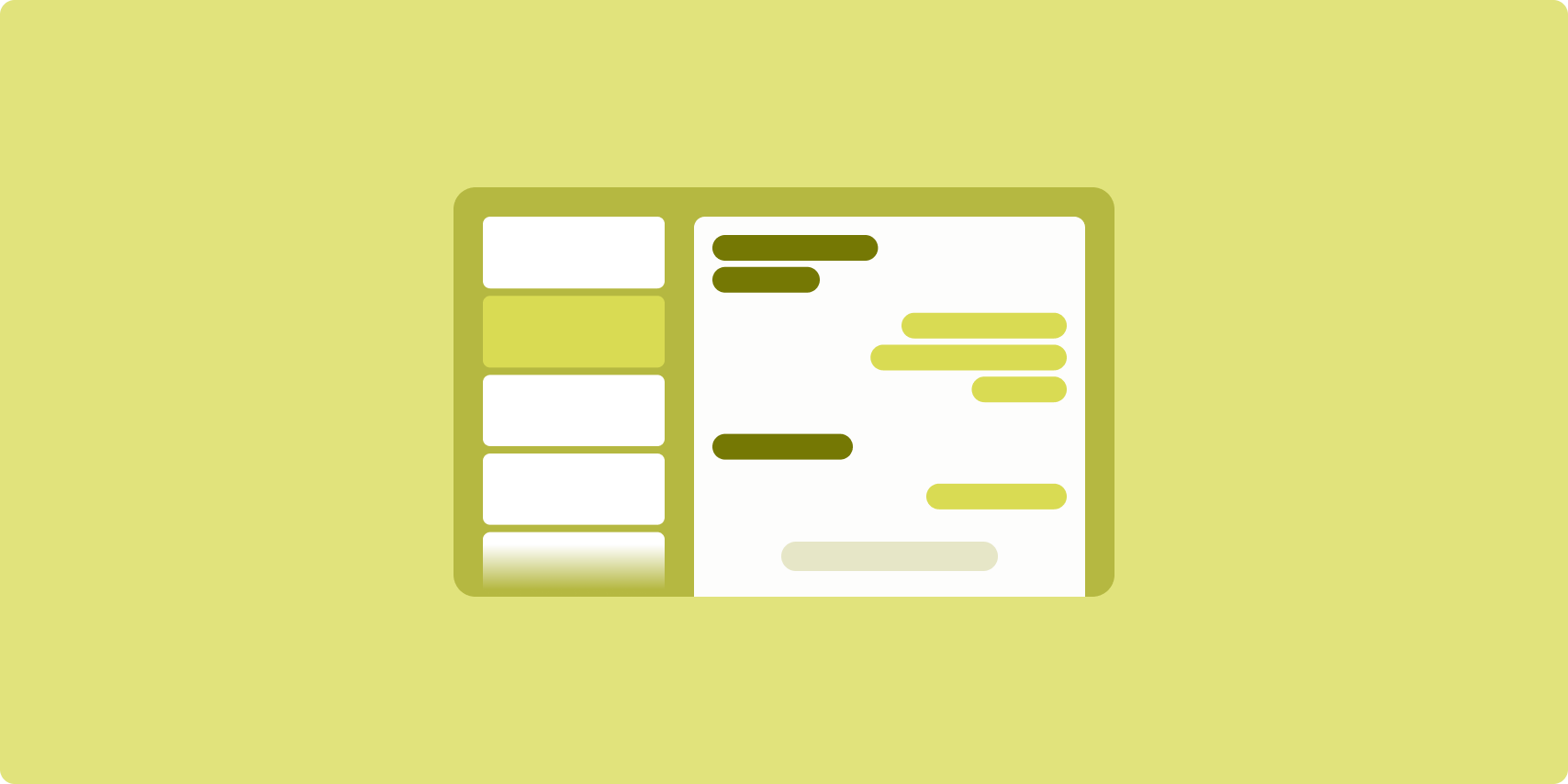 Wireframe des Layouts für Listendetails.