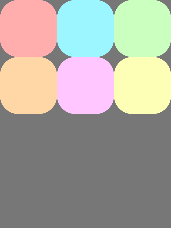 Beberapa baris item disejajarkan dengan awal sumbu silang.