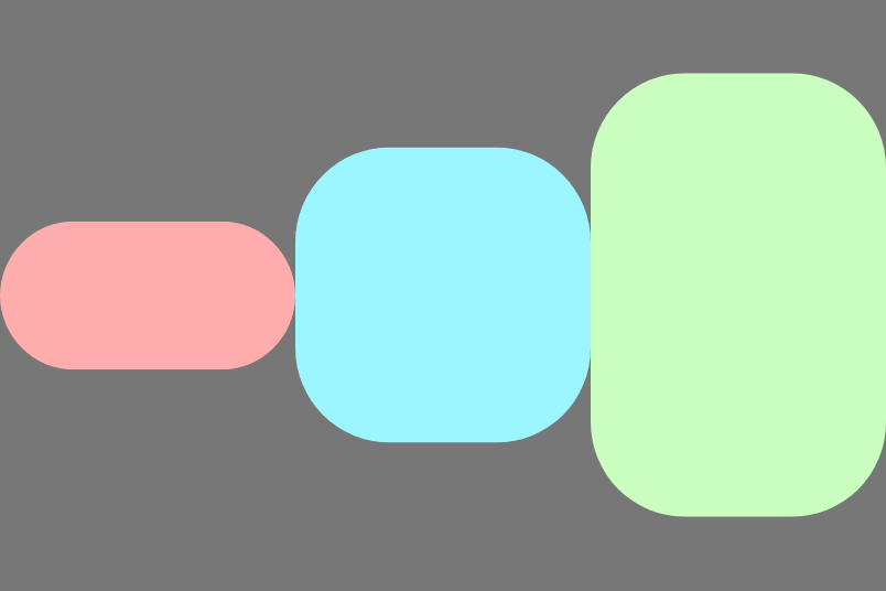 Itens alinhados ao centro do eixo cruzado.