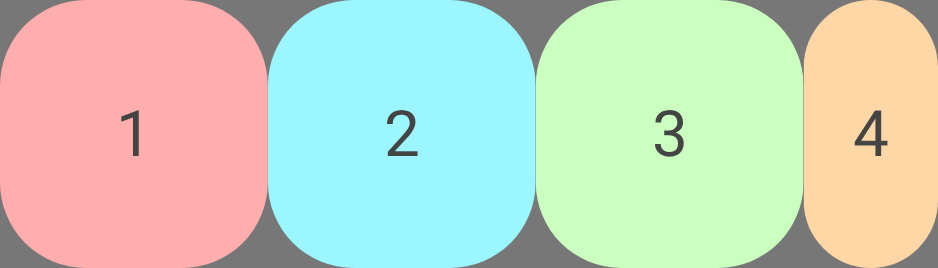 Item dalam satu baris yang meluap dari penampung karena pelipatan dinonaktifkan.