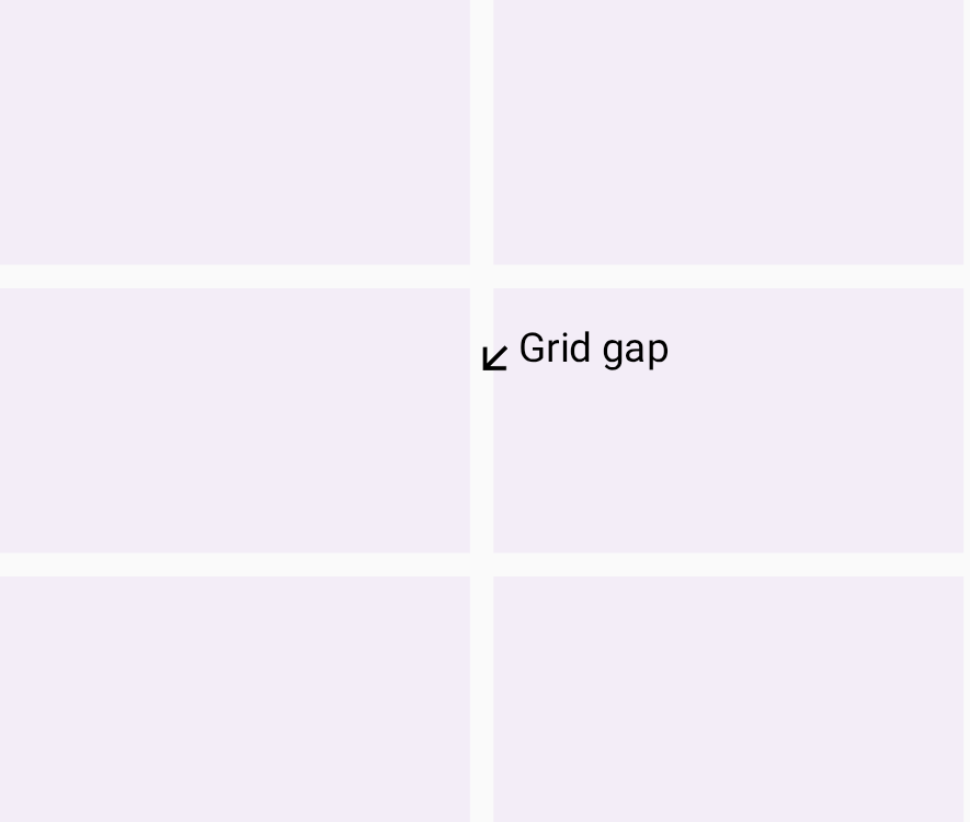 A grid gap between the first column and the second column.