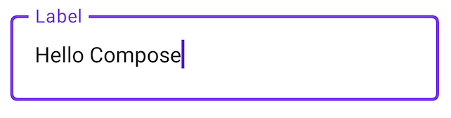 紫色の枠線とラベルが付いた編集可能なテキスト フィールド。