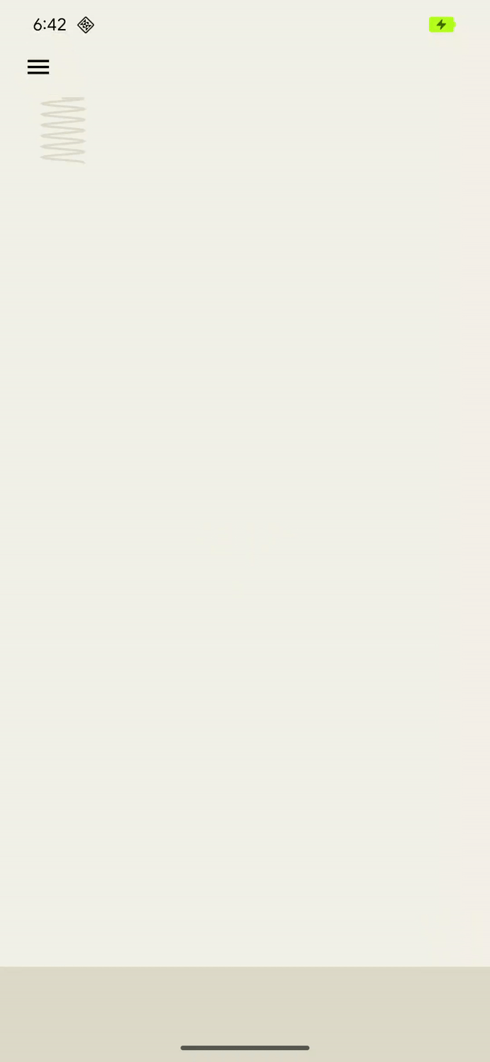 画面の下部で跳ね返るばねのアニメーション。