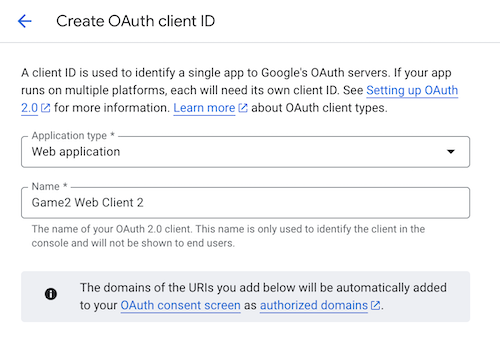 用于创建新的 Android OAuth 客户端 ID 的 Google Cloud 界面