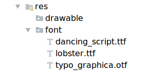 Adding the font files in the resource directory