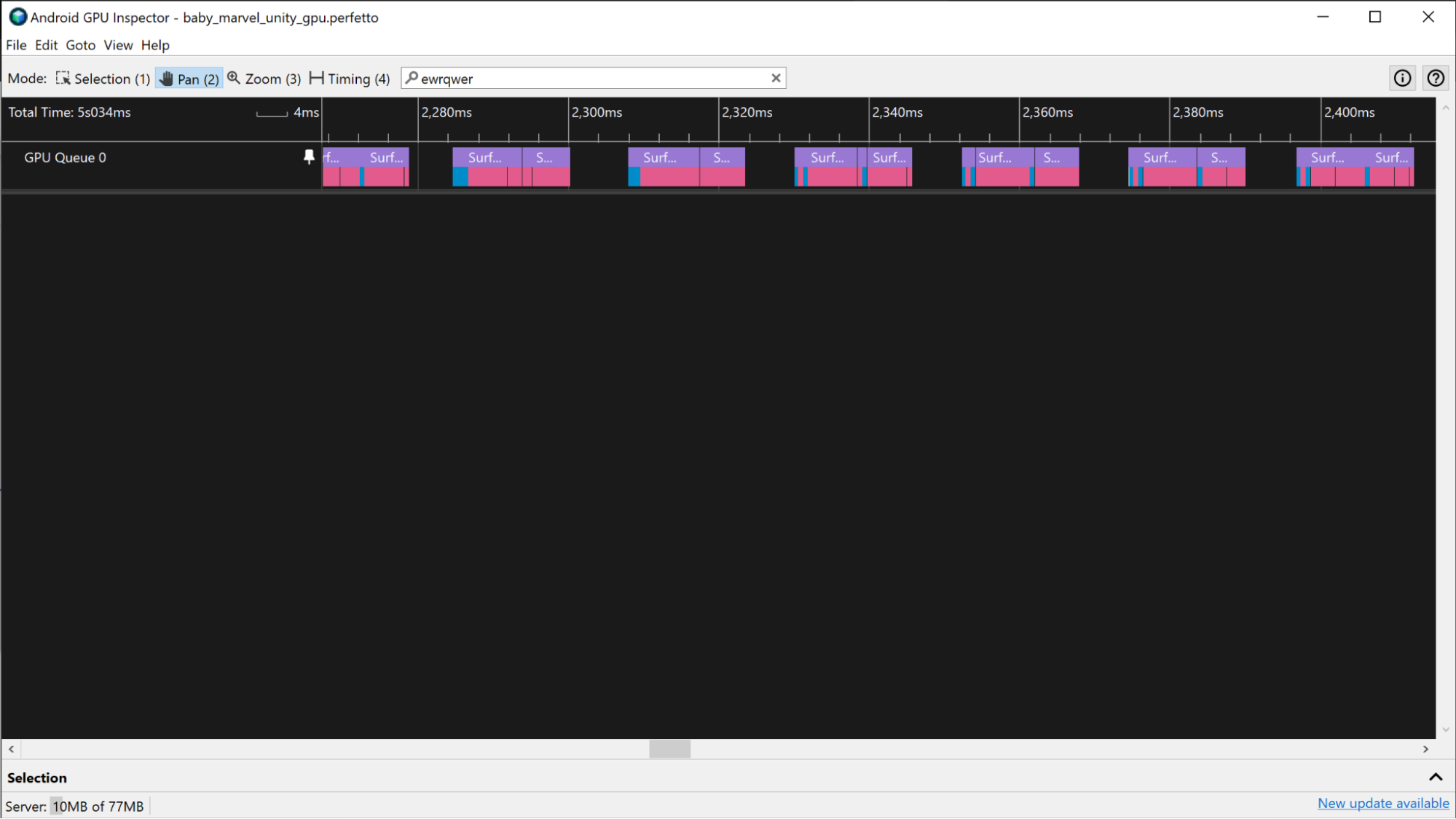 A screenshot of multiple frames being executed in sequence.