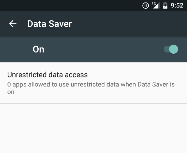 Data Saver in Settings