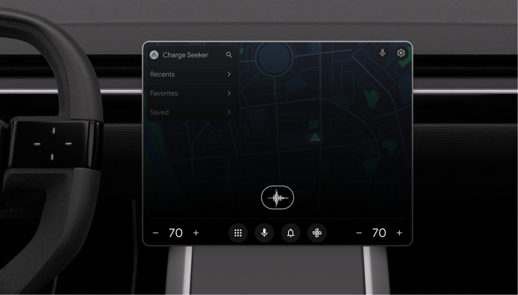 Ikon template navigasi dengan input suara