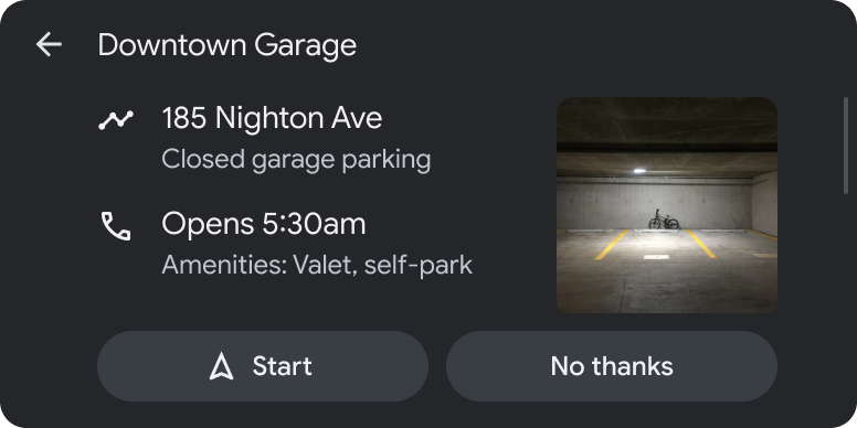 包含所选位置更多详细信息的窗格模板