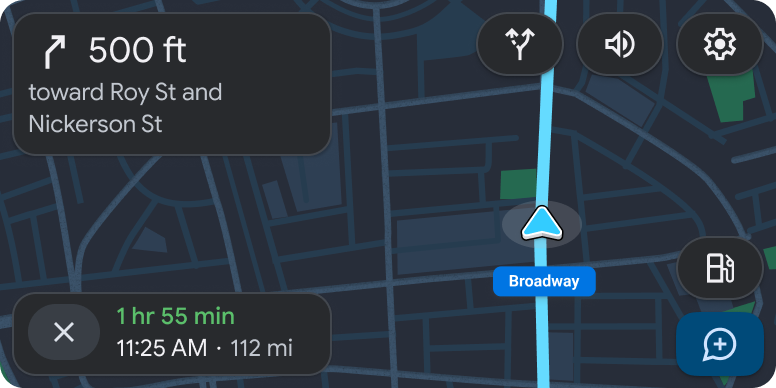 L'application de navigation s'ouvre