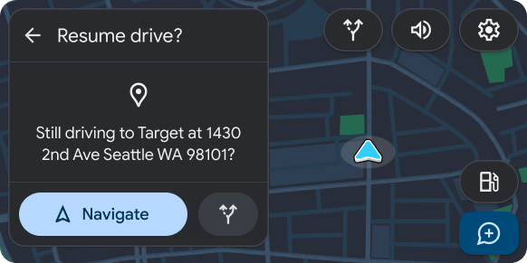 Map + X mit enthaltener Nachrichtenvorlage mit primären und sekundären Aktionsschaltflächen
