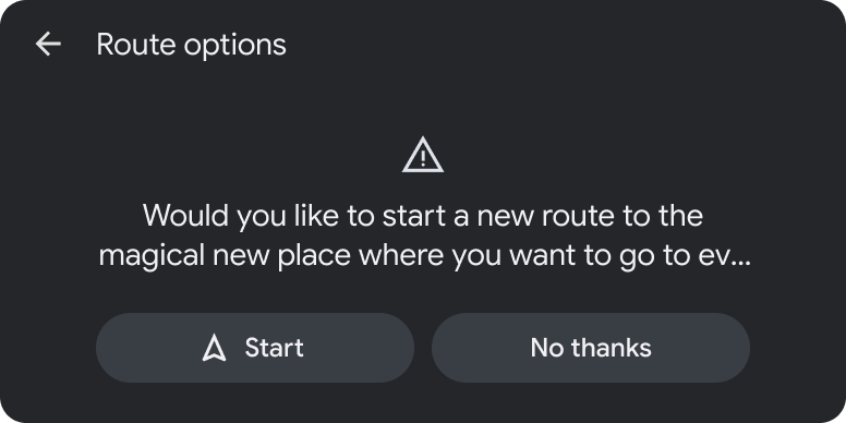 Modèle de message avec boutons d'action