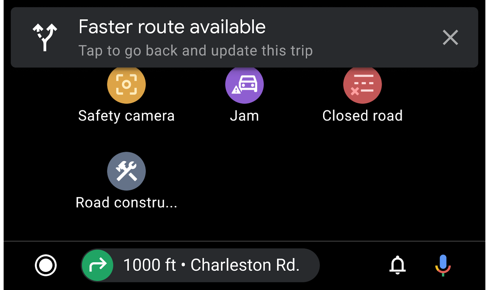 顯示一般通知的路線規劃資訊卡