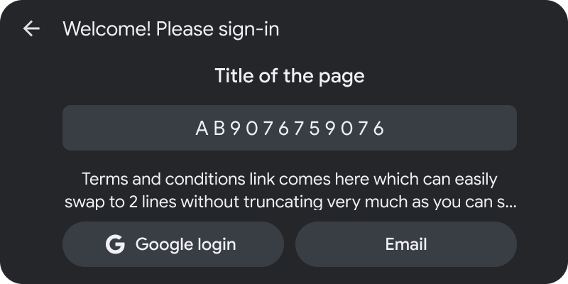 Esempio di PIN di accesso