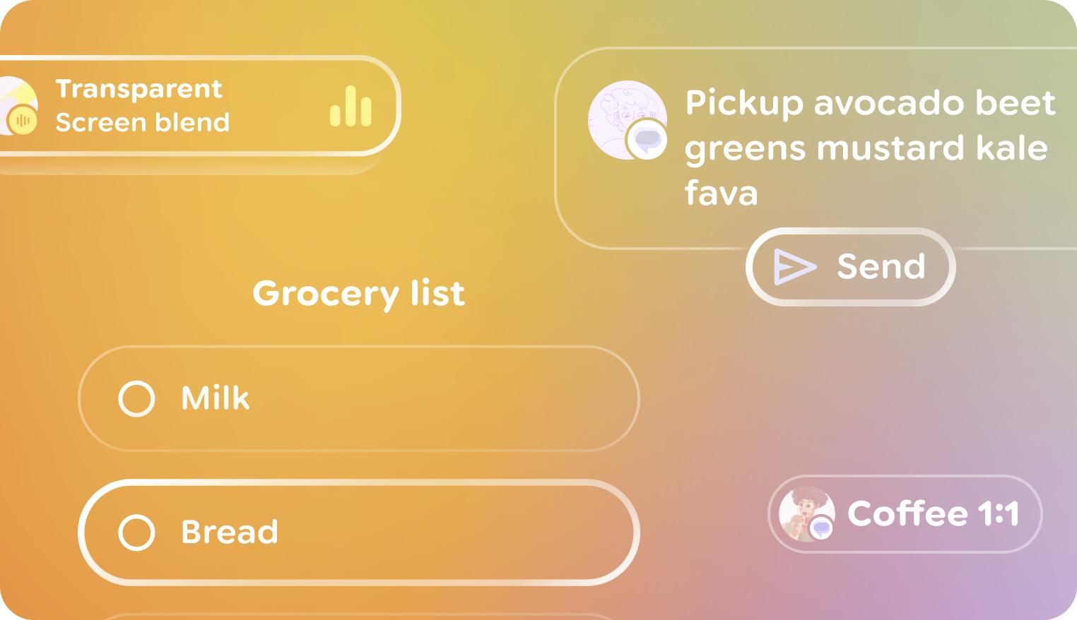 Gli elementi di design devono essere ancorati alla parte inferiore del frame.