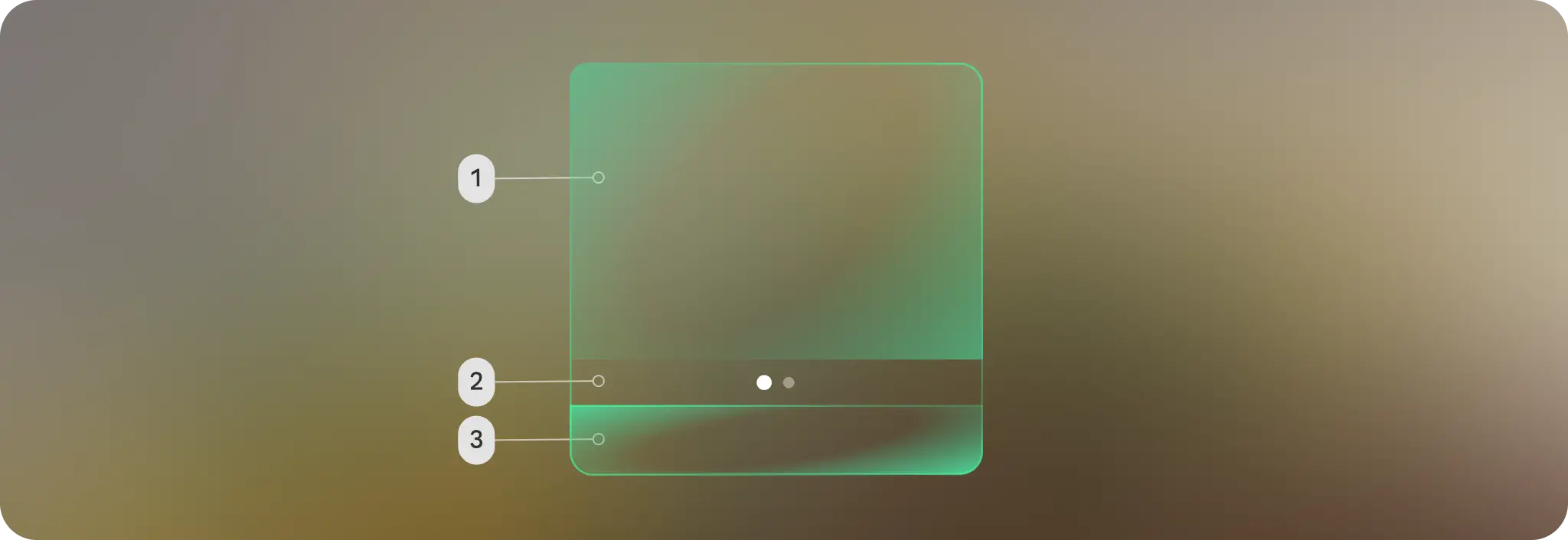 Design elements should be anchored to the bottom of the
frame.