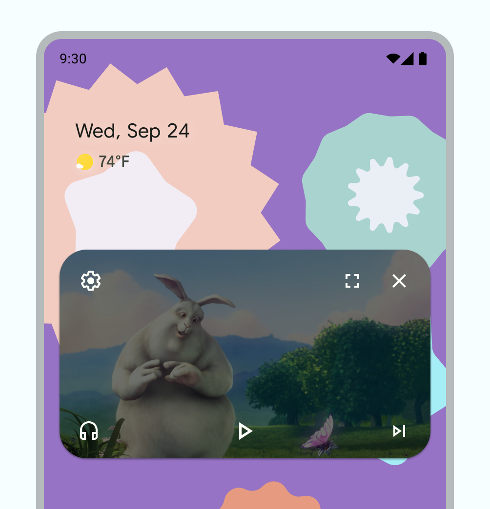 Ejemplo de controles de PiP personalizados