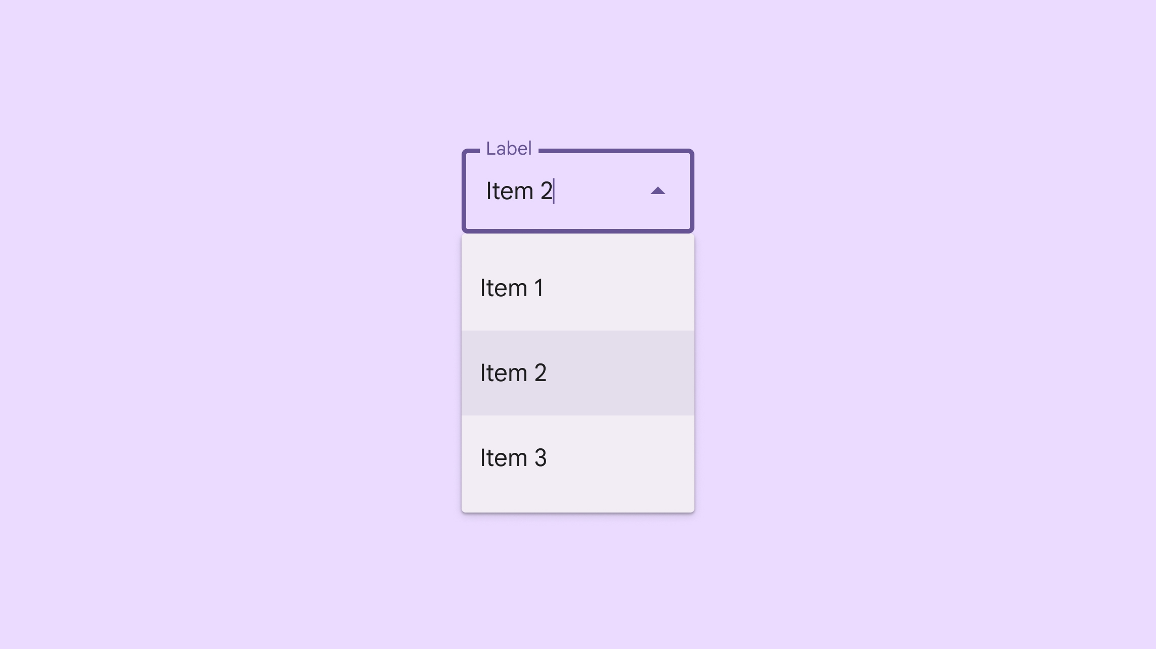 Menu déroulant Material Design dans une application pour grand écran