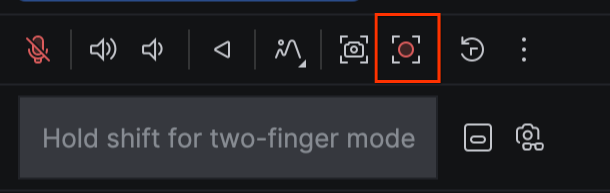 Android Studio'da emülatör ekranının kaydını almak için emülatör kontrollerini kullanın.