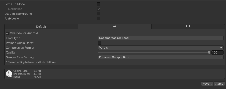 ऑडियो परफ़ॉर्मेंस को ऑप्टिमाइज़ करने के लिए Unity की सेटिंग
