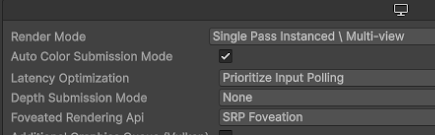 Configuración de Unity para el renderizado foveal
