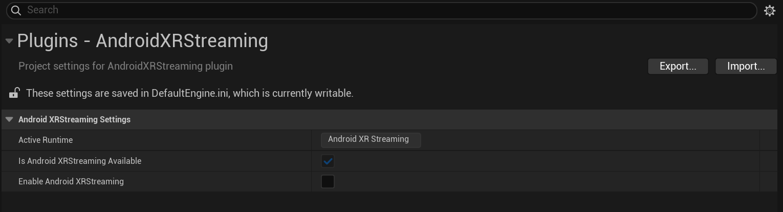Abilita il runtime di streaming Android XR