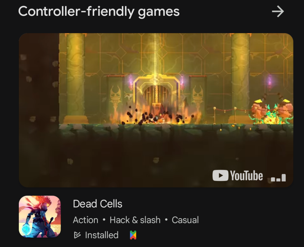 В Google Play Pass есть раздел, адаптированный для использования с контроллером, который модерируется вручную.