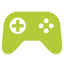 Green game controller badge