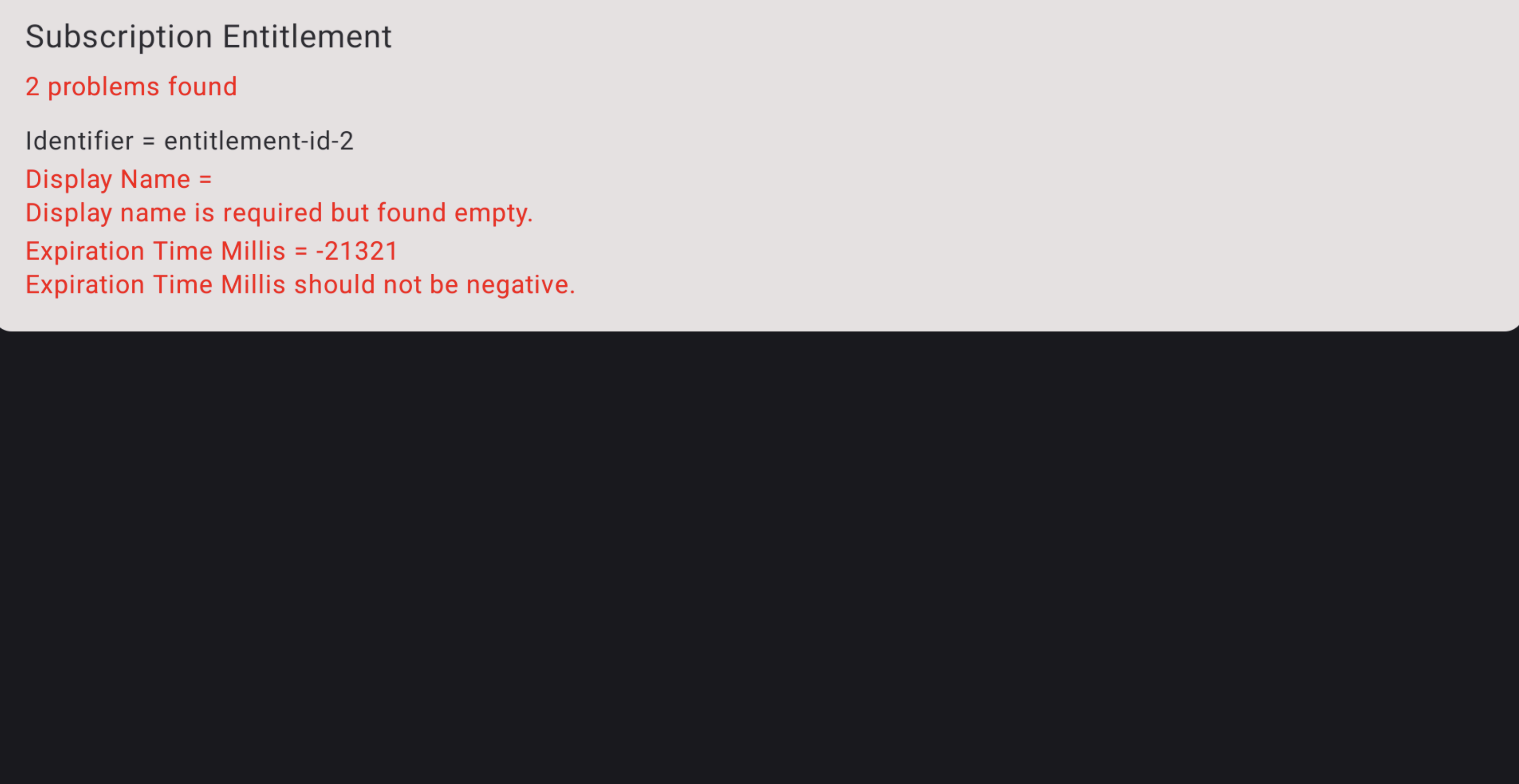 Captura de pantalla del error de la app de verificación