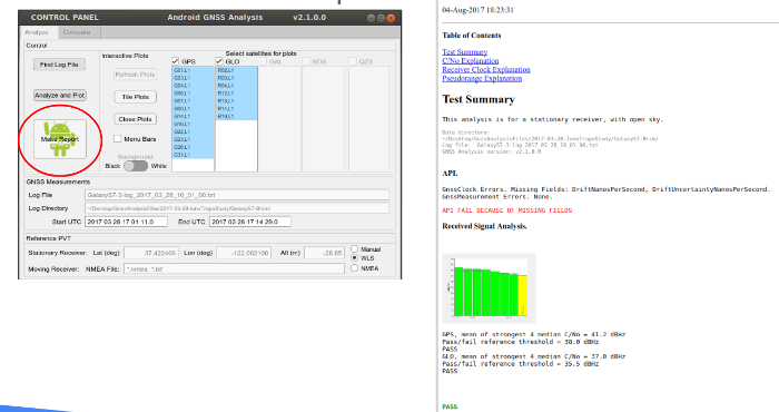 Report del test di analisi GNSS