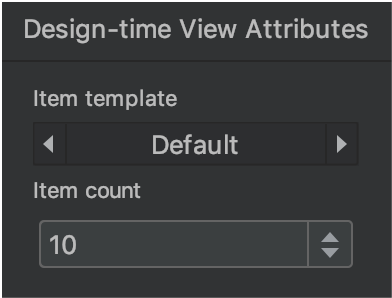 [Design-time View Attributes] ウィンドウ