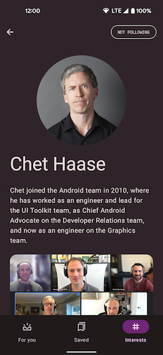 L'app Now in Android mostra come una destinazione di navigazione che rappresenta una funzione principale dell'app debba avere
il proprio stato di logica di business univoco.