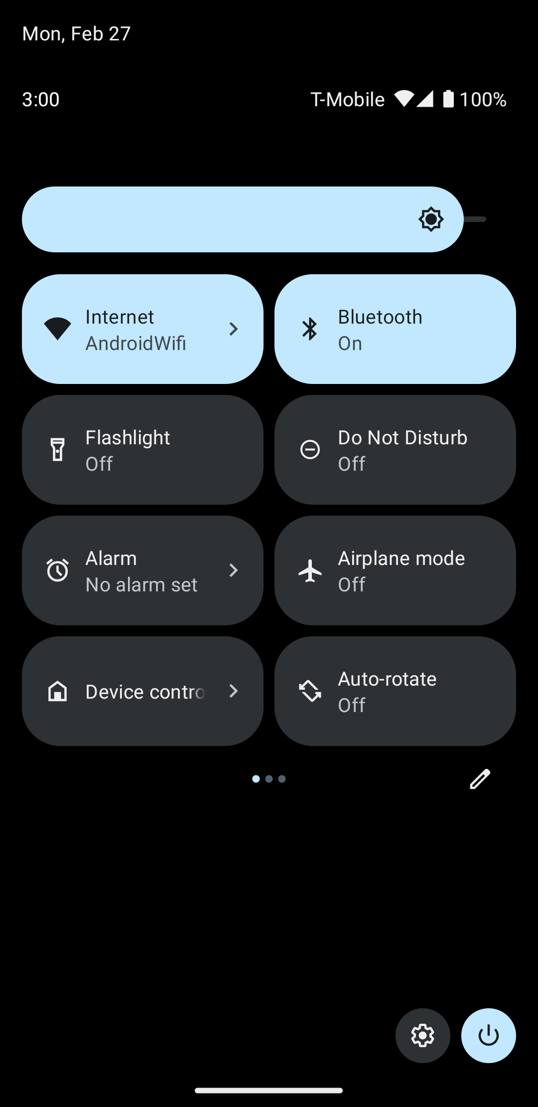 Una imagen que muestra la IU del sistema para los controles del dispositivo