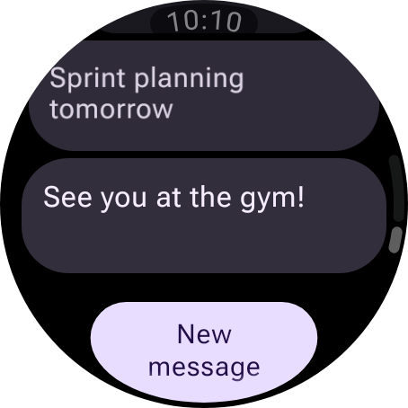 InboxScreen di-scroll ke bawah dengan EdgeButton yang diluaskan