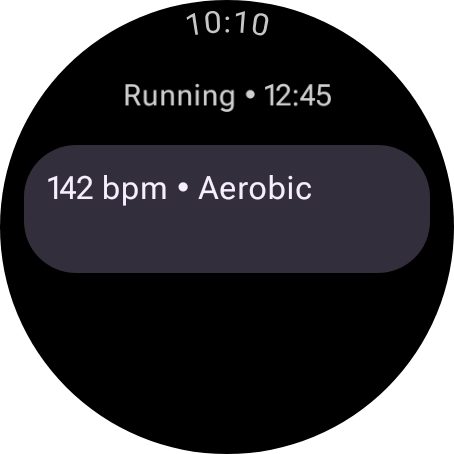 WorkoutScreenPreview rendered on WearDevices.LARGE_ROUND