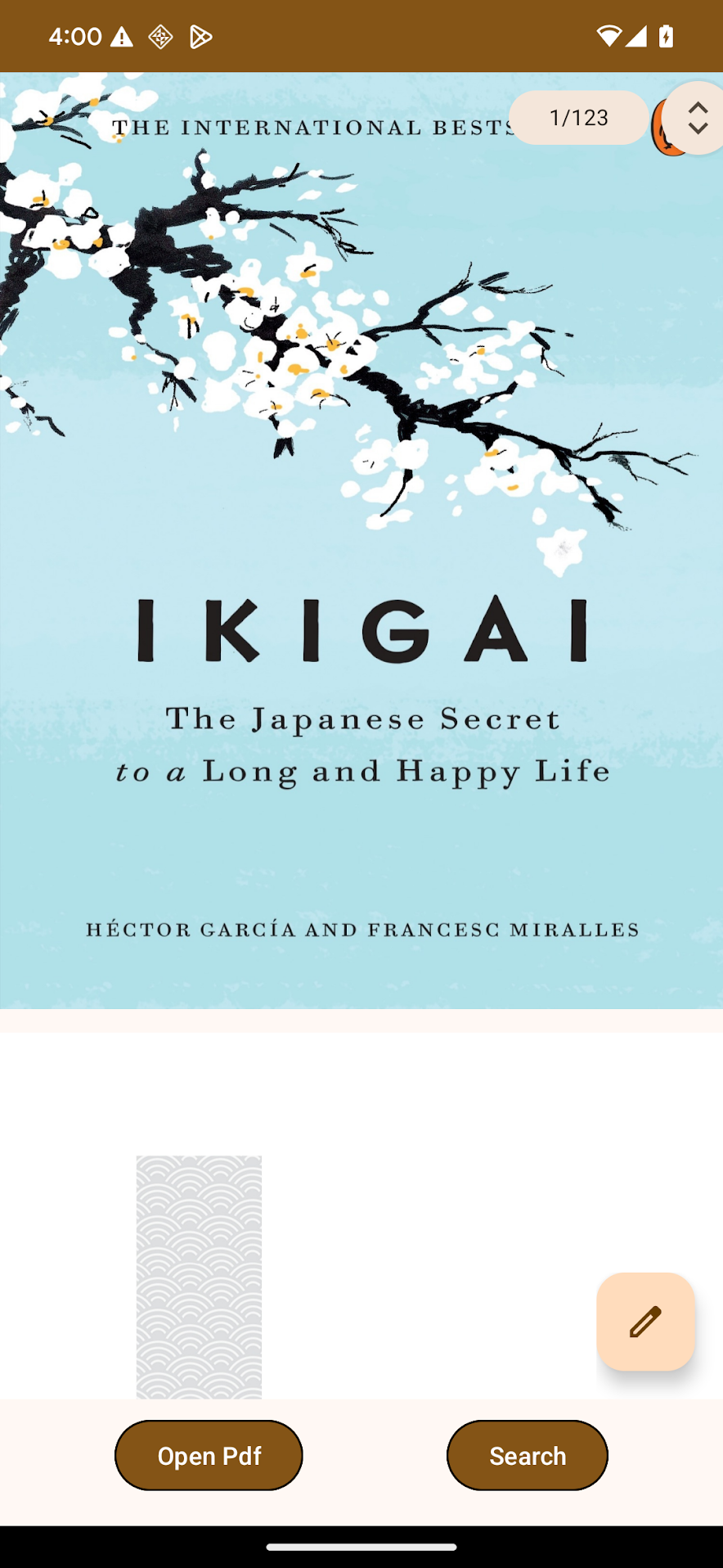 A PDF document rendered within an Android application using PdfViewerFragment.