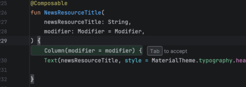 Tính năng Dự đoán nội dung chỉnh sửa tiếp theo đề xuất nội dung bổ sung mã