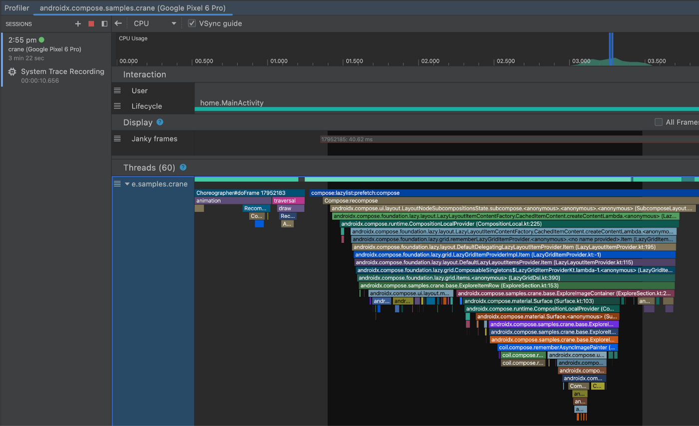 UI preview of Compose Tracing