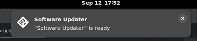 Beispiel für eine Benachrichtigung des Linux-Software-Updaters