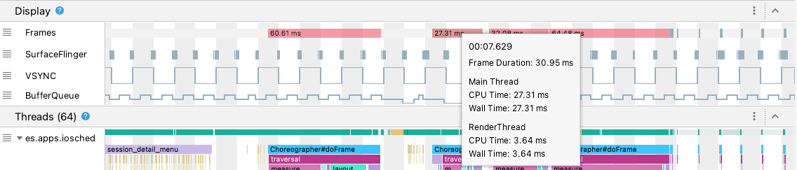 The display UI window