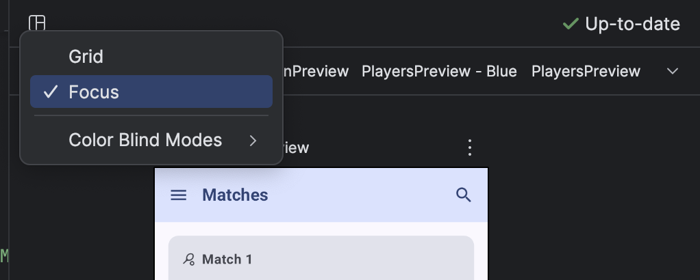 โหมดโฟกัสของตัวอย่างการแต่ง