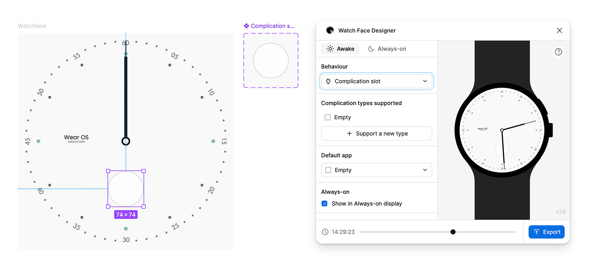 O menu suspenso "Comportamento" aparece perto do canto superior esquerdo da janela.