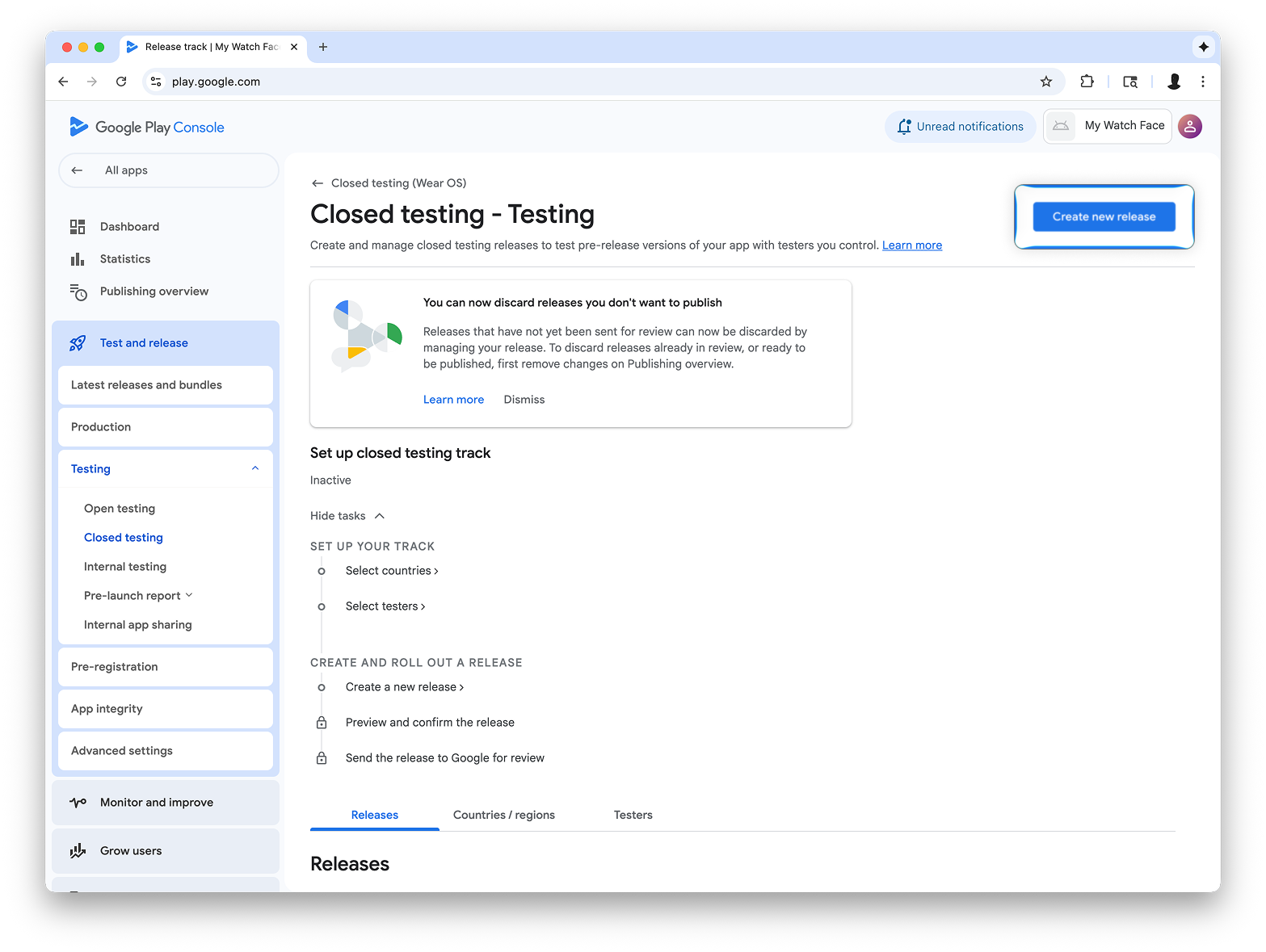 El botón también aparece cerca de la esquina superior derecha de la pantalla.