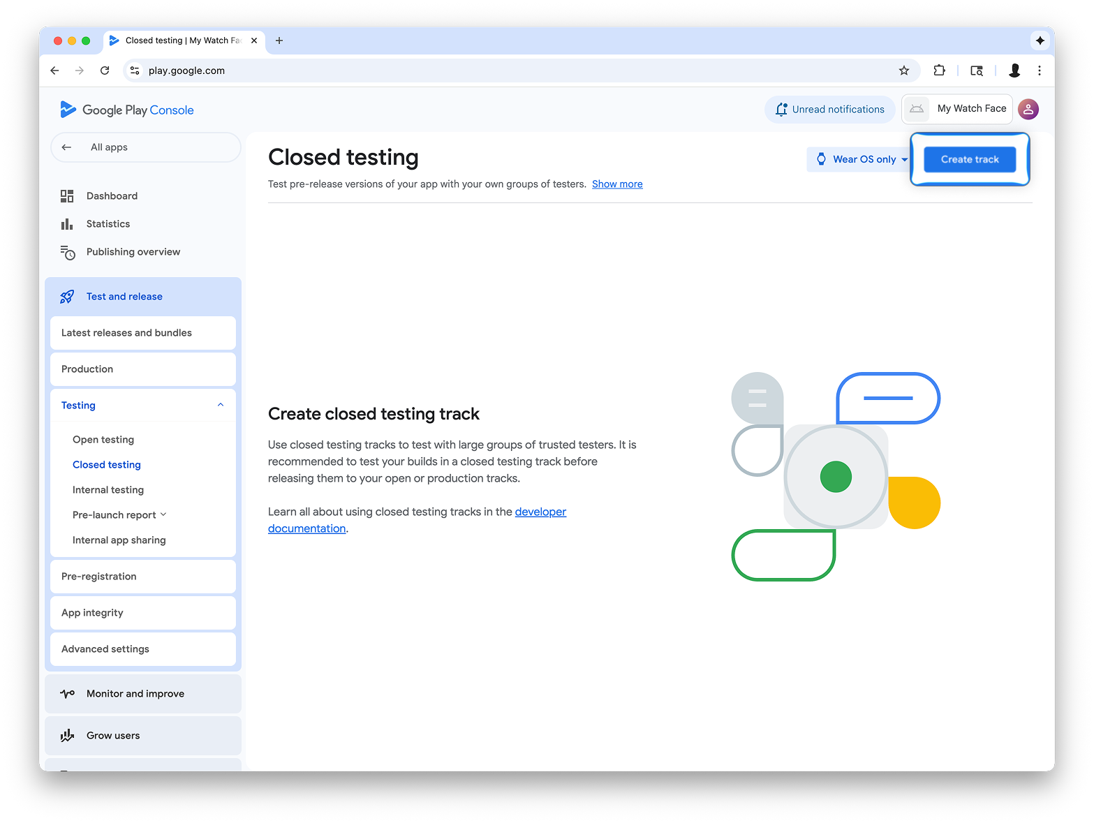 הלחצן מופיע בפינה השמאלית העליונה של המסך